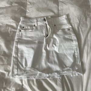 AE Stretch High-Waisted Perfect Denim Mini Skirt WHITE SIZE 00